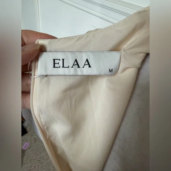ELAA The Amanda Cream Long Sleeve Dress size M new with tag - Picture 2 of 5